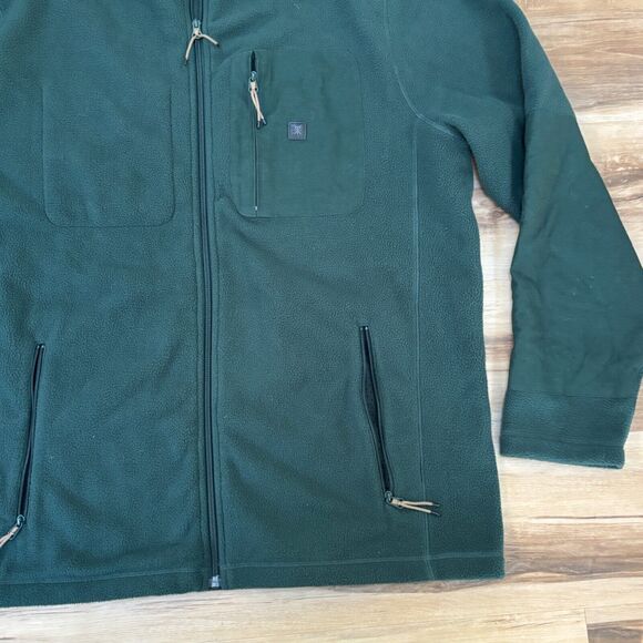 Roark Jacket Mens XL Landfall Fleece Green Full Zip Up Lined - Picture 3 of 11